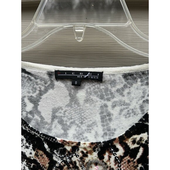 Pierri New York Women’s Sweater Animal Cheetah Print Sequins Y2K Mobwife Size S - Picture 3 of 7